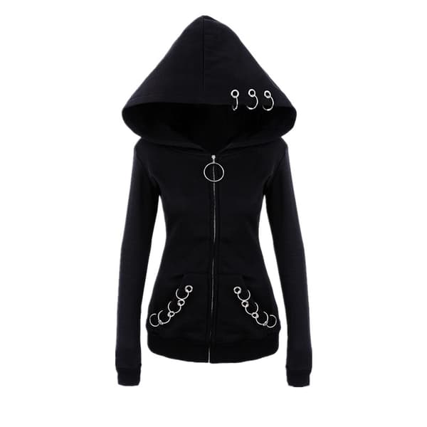 Uformell hettegenser for kvinner yz Black M