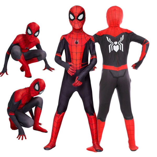 Drenge: Far From Home Spiderman Zentai Cosplay Suit Outfit Z 130-140cm