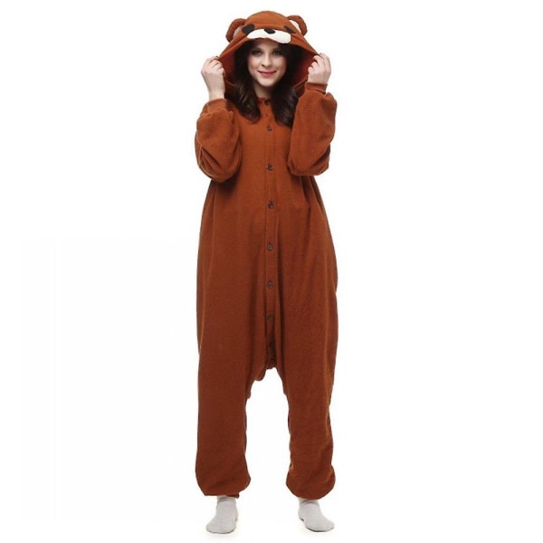 Wotogold Animal Cosplay -asu Coffee Bear Unisex Adult Pyjamas W Like the picture Xxl