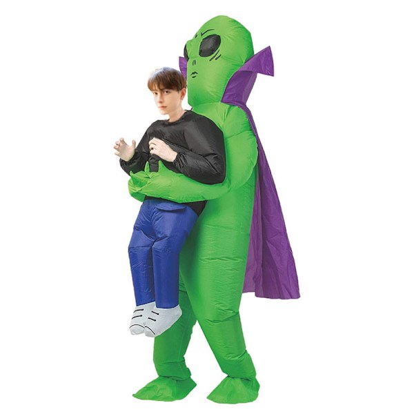 Alien Oppblåsbar Drakt for Halloween Cosplay green Children (120-145cm)