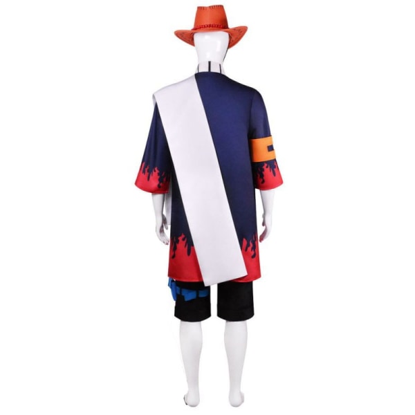 One Piece Portgas D Ace Cosplay Kostume Voksen Anime Kimono Sæt W Full Set XXXL