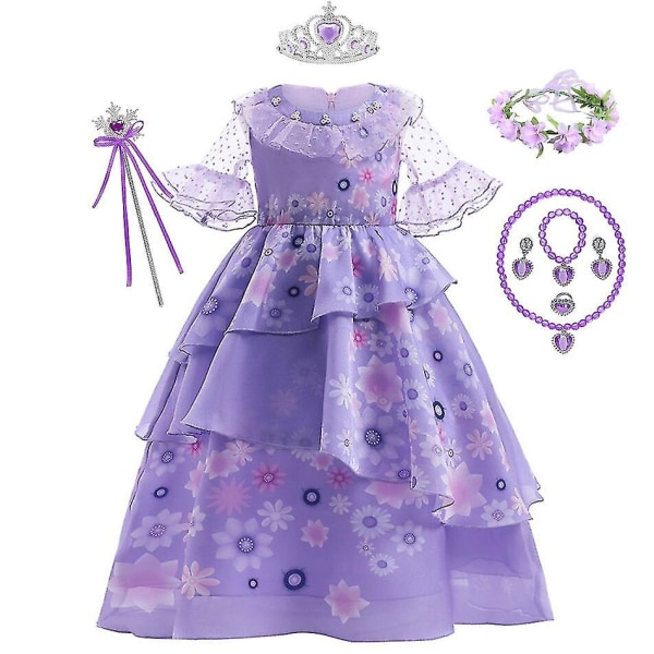 Pääsiäinen Encanto Cosplay -asu tyttömekko Carnival Princes Isabela 1 7*8T Z Isabela 3 9*10T