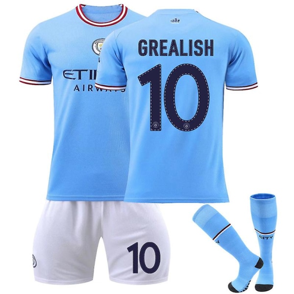 Manchester City Champions League Jack Grealish fodboldtrøje vY 18