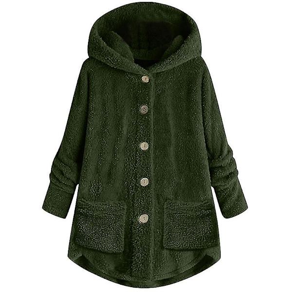 Bamsejakke med hætte til kvinder Solid W Green 4XL