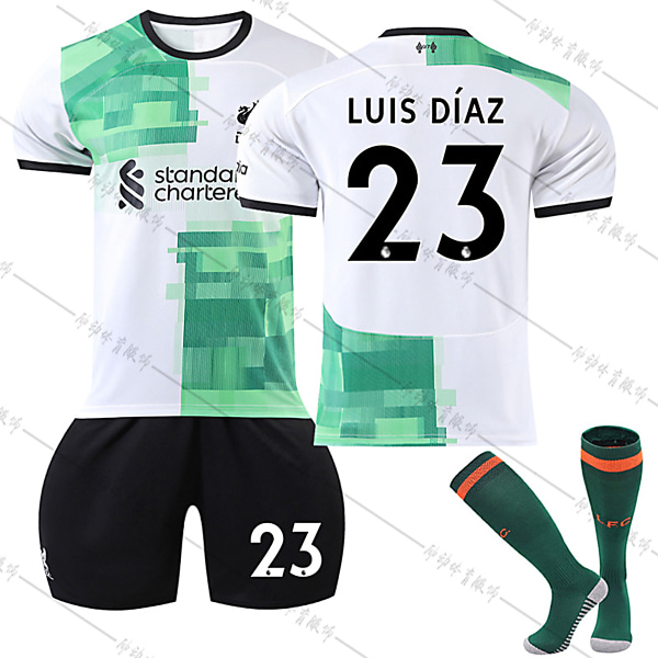 Liverpool F.C. 23-24 Bortalag Jersey LUIS DIAZ Nr 23 Fotbollströja kit W C 20