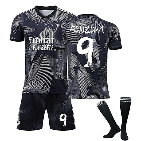 Benzema hjemmebanetrøje, udebanetrøje Benzema 9 vY 2223 dark grey XS