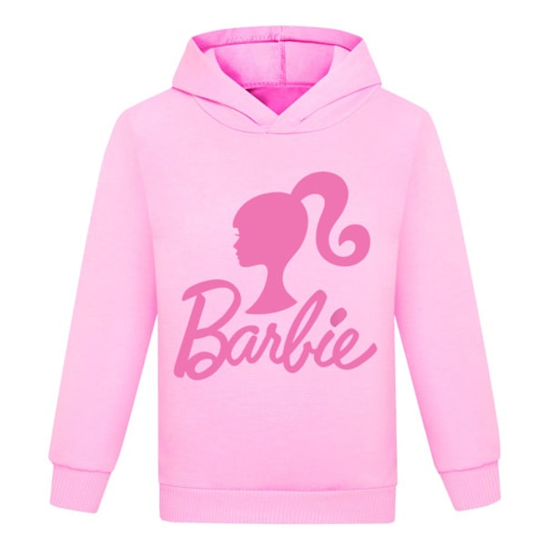 Barbie 3D-trykket barnehuddy jakke kappe tegneserie langarmet rosa V. pink 140cm