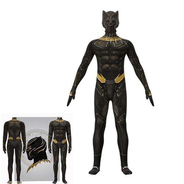 Black Panther Bodysuit CosplayParty Jumpsuit Adult Boys Costume Z 180cm