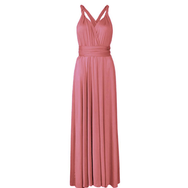 Dambandage Multi Way Wrap Convertible Maxiklänning Brudtärna Z lotus pink L