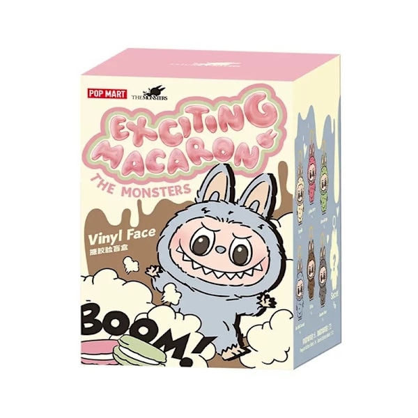 Labubu Macaron Monster Nyckelring Den Spännande Monsterns Macarons Vinyl Ansikte Plysch Nyckelringar Konst Samlarobjekt Leksaker Presenter för Bar Sesame bean