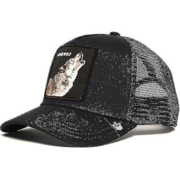 Vuxen Black Panther Mesh Cap Sommar Baseball Cap Trucker Cap W Wolf - black