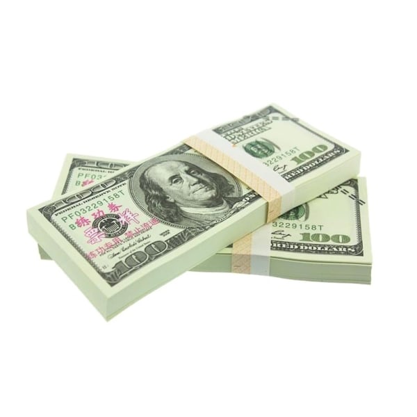 Låtsaspengar - 100 Amerikanska dollar (100 sedlar) V gray