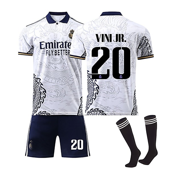 Real Madrid 22-23 Dragon stil Jersey VINI JR. Nr 20 Fotbollströja kit W S