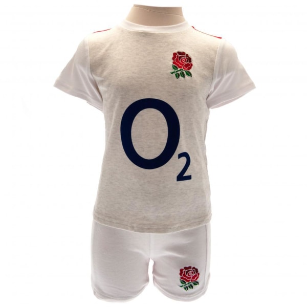 England RFU barne/barn t-skjorte og kort sett 6-9 måneder rosa Z White Marl 6-9 Months