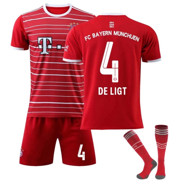 22-23 Bayern München fotballdrakter for barn nr. 4 De Ligt Z 28