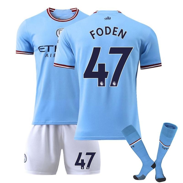 Manchester City paita 22-23 Jalkapallopaita Mci paita V FODEN 47 Kids 26(140-150)