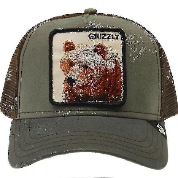 Vuxen Black Panther Mesh Cap Sommar Baseball Cap Trucker Cap W Bear - Green