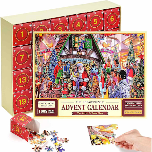 Puslespil adventskalender 2023, 1008 puslespilsbrikker 24 dage