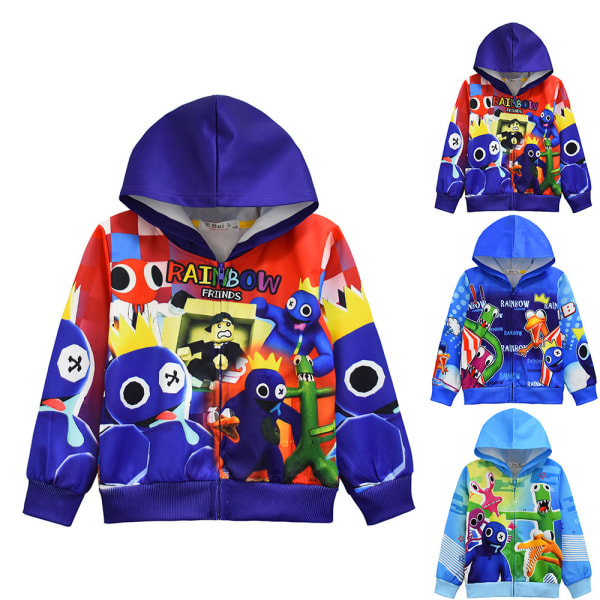 Rainbow Friends arn Hettegenser Zip Coat Jakke Topper Julegave W B 140cm