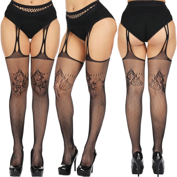 5 Pack høy midje fiskenett tights lår høy combination 4