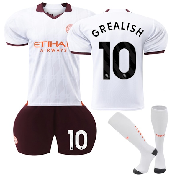 2023-2024 Manchester City Borte Barnefotballdrakt nr 10 GREALISH 8-9 years