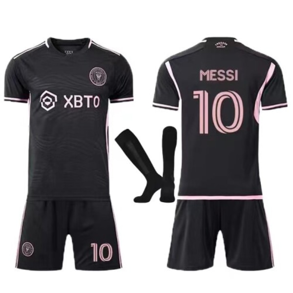 Inter Miami ionel Messi #10 Fodboldtrøje Pakke T-shirt og sort black L