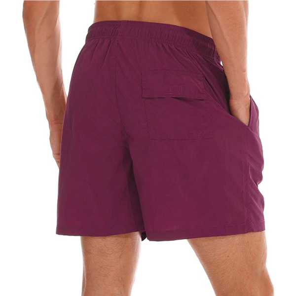 Badetøj til mænd Quick Dry strandshorts med lommer. Violet Red