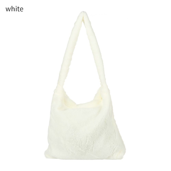 Fluffig Axelväska Shoppingväska Z X white