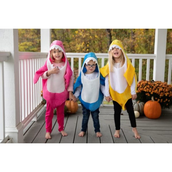 Haj kostym för barn Halloween Cosplay kostym blue 100cm - red 110cm