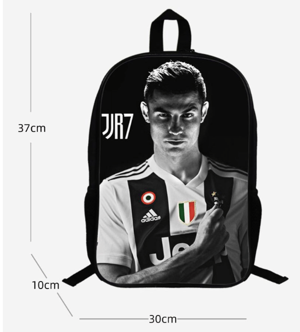 Ronaldo mønster rygsæk elev skoletaske et lag taske -1