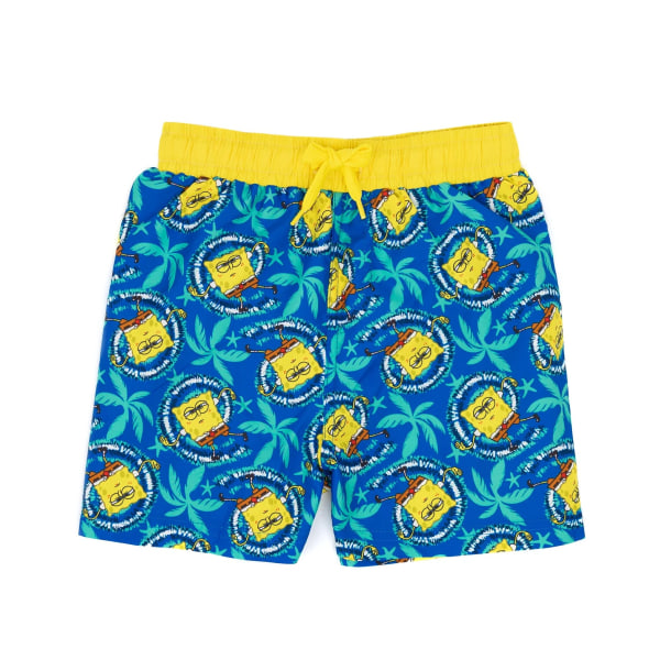 Sponge Bob Square Boys Repeat Print svømmeshorts 11-12 år -1 Blue/Yellow 11-12 Years