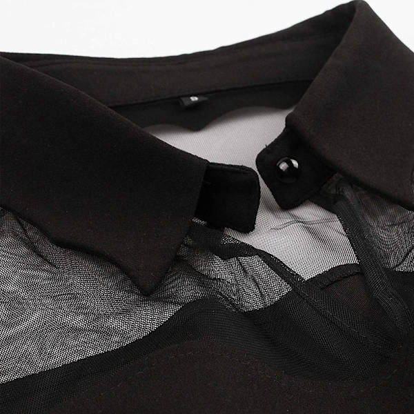 Kvinder Nøglehul Mesh Bell Langærmet Gothic Cocktail Vintage Z XL