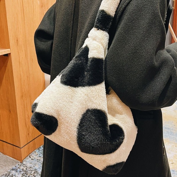 Fluffig axelväska Shoppingväska Z X khaki