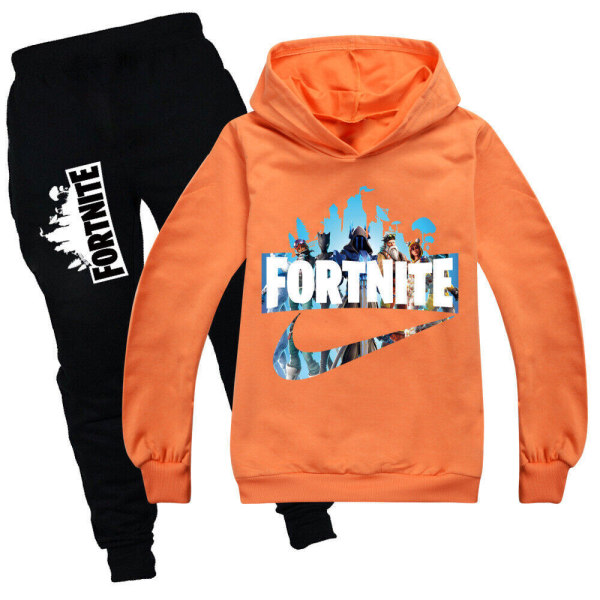 Fortnite träningsoverall Set Hoodie Jumper Topp+byxor Passar sportkläder Z blue 11-12 years