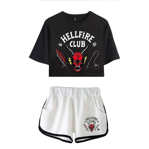 Stranger Things sesong 4 Hellfire Club Top Shorts -1