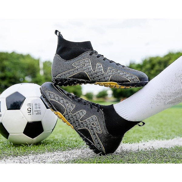 Fotbollsskor för män Vuxna barn Yttersula Halkfria unisex sneakers Z X Black2 44