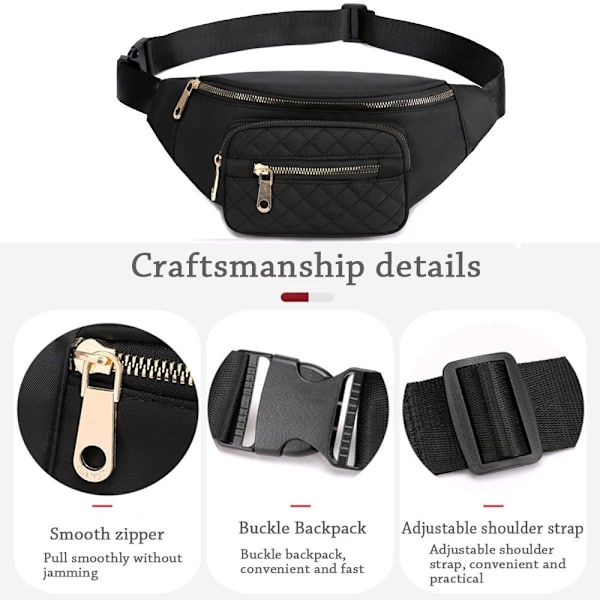 Brysttaske Taljetaske Taske Skulderstroptaske SORT y black