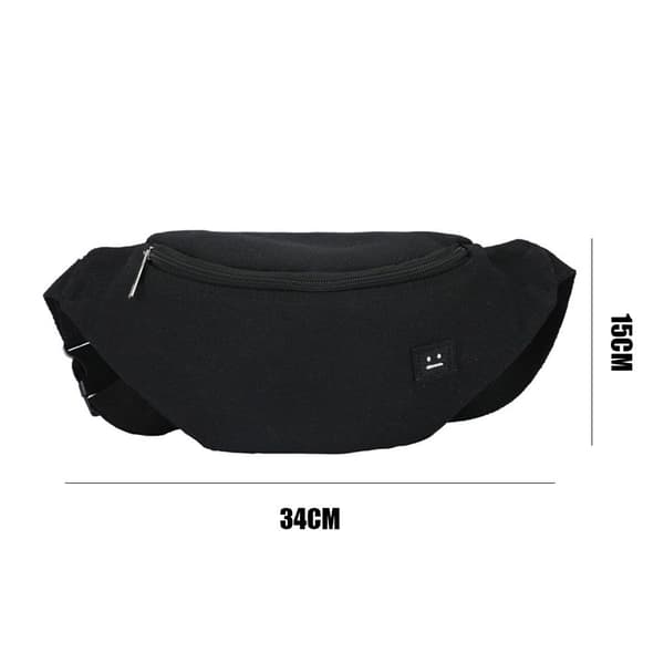 Dam Fanny Pack Midjeväskor Canvas Bum Bag VIT y white