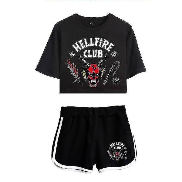 Stranger Things sesong 4 Hellfire Club Crop Shorts Z W Color 2 XS