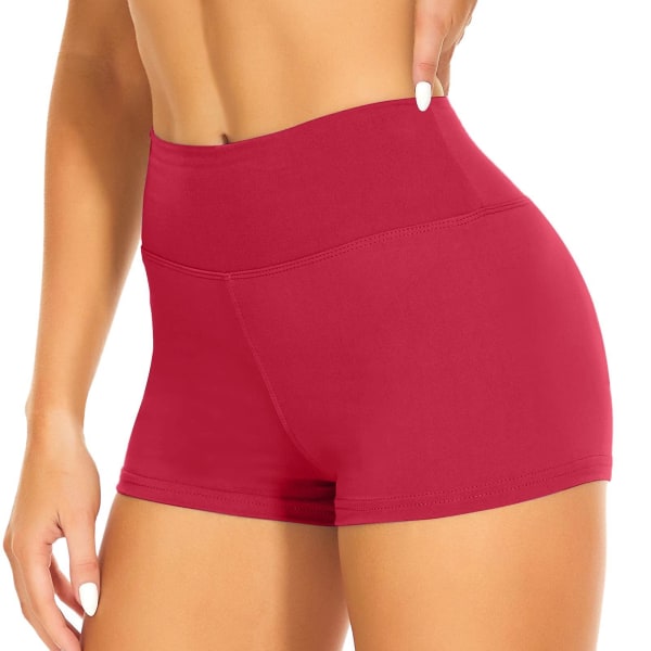 Naisten Pyöräilyshortsit Tummy Control Urheilu Leggingsit Korkea vyötärö Läpinäkymättömät Shortsit Joustavat Alusvaatteet Fitness Hot Pants Boxer / red L