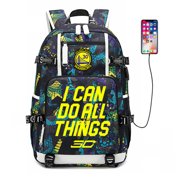 Jordan Ryggsäck Mode USB Ungdomsresor USB-laddning yellow