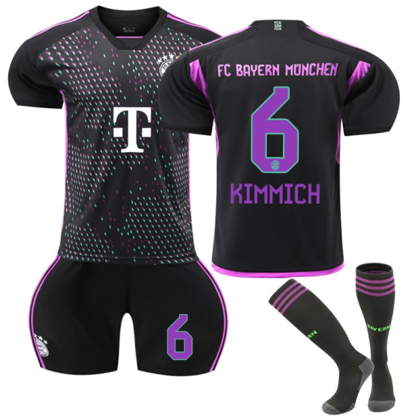 2023-2024 Bayern München Udebane fodboldtrøje til børn nr. 6 Kimmich 10-11 years