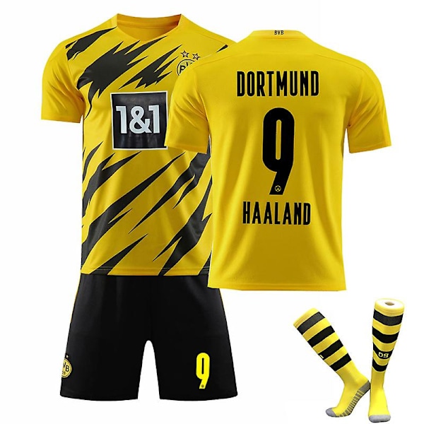 Fotballsett for barn Fotballtrøye Treningstrøye drakt 21/22 vY 20 21 Dortmund Home Haaland 9 XL