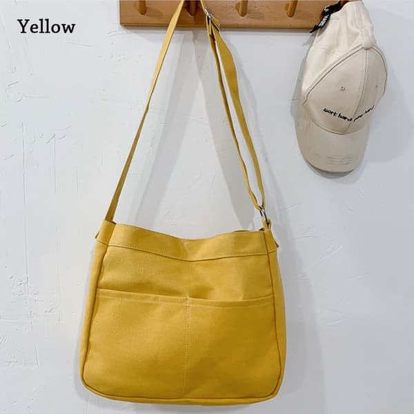 Skulderveske Canvas Håndveske GUL y yellow