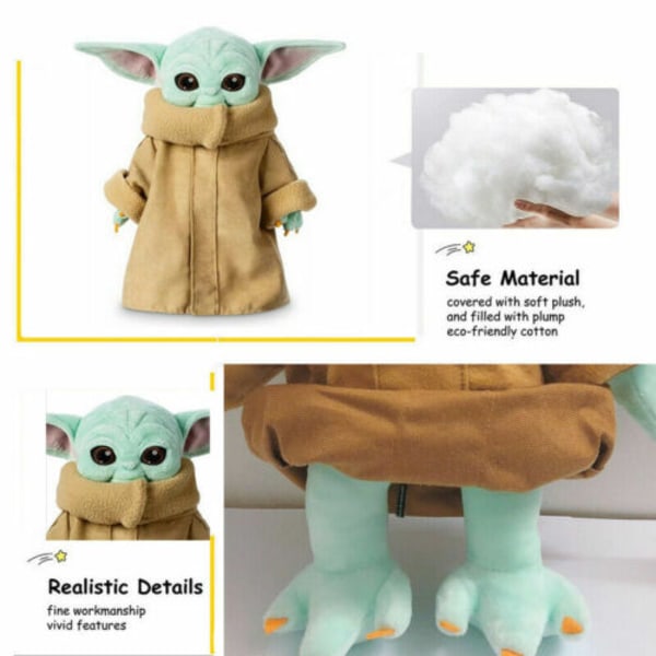 30cm Baby Yoda Plyschleksaksmästare The Mandalorian Force Stuffed Doll Present för present W