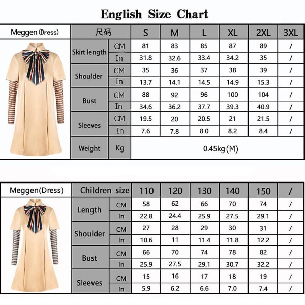 2023 M3gan Cosplay Costume Fancy Dress Barn Kvinner M3gan antrekk Halloween Carnival Costume - 150cm