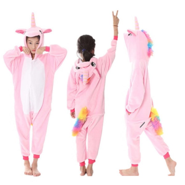 Vuxen eller barn One-Piece Cosplay Animal Pyjamas W pink 130