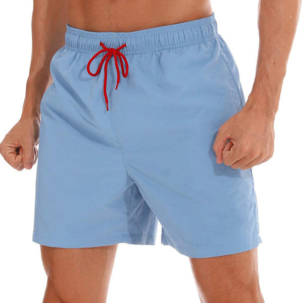 Miesten uimahousut Quick Dry -rantashortsit taskuilla. Light Sky Blue