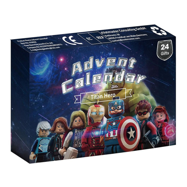 Joulun 24 päivän adventtikalenteri Lähtölaskenta Avengers Toy Blind Box Supersankari Kids Joululahja HZR