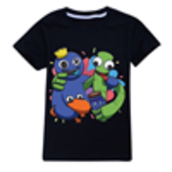 Kids Cartoon Rainbow Friends T-skjorte med trykt topper Casual Bluse yz black
